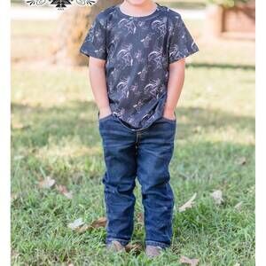 NEW CRAZY TRAIN boy's calgary stampede tee in black